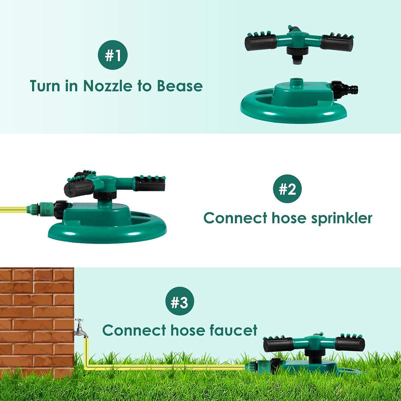 UCRAVO Garden Sprinkler, Adjustable 360 Degree Rotation Lawn Sprinkler, Large Area Coverage, Sprinklers for Yard for Plant Irrigation and Kids Playing