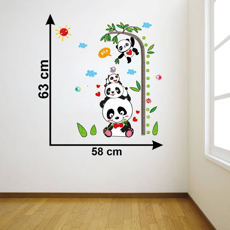 Divine Printry Panda Height Measure Design Wall Sticker Size - (58 * 63) cm - (DP0000619L)