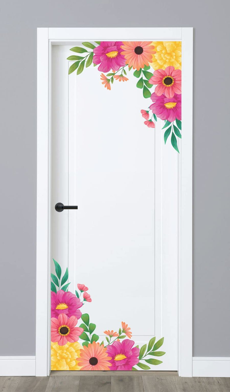 VCREATE DECOR Floral Design Wall Sticker & Dceal (PVC Vinyl,Size-58 CM X 51 CM)