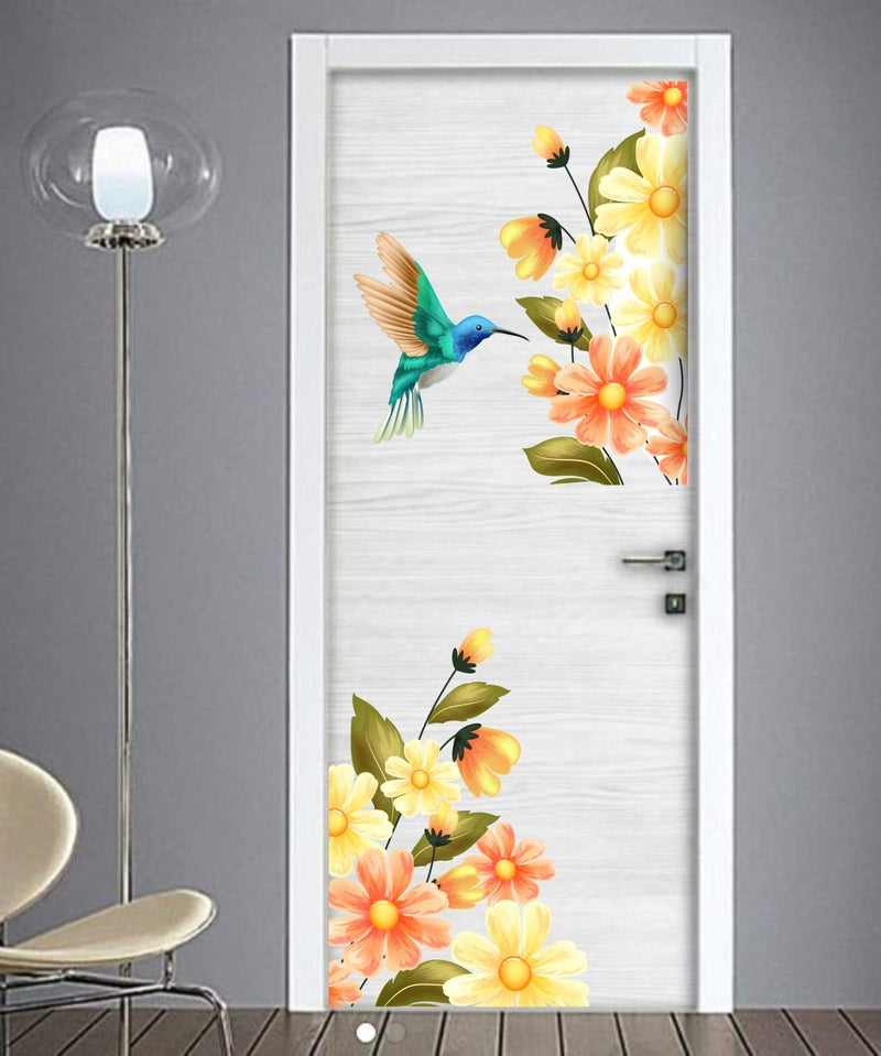 VCREATE DECOR Floral Design Wall Sticker & Dceal (PVC Vinyl,Size-58 CM X 58 CM)