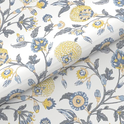 Trident Carnival Queen 3-Piece Bedsheet Set, Gifting Set, 100% Cotton Bedsheet for Double Bed (1 Queen Size Bedsheet with 2 Pillow Covers) Superior Softness, 144 Thread Count - F Block Blue