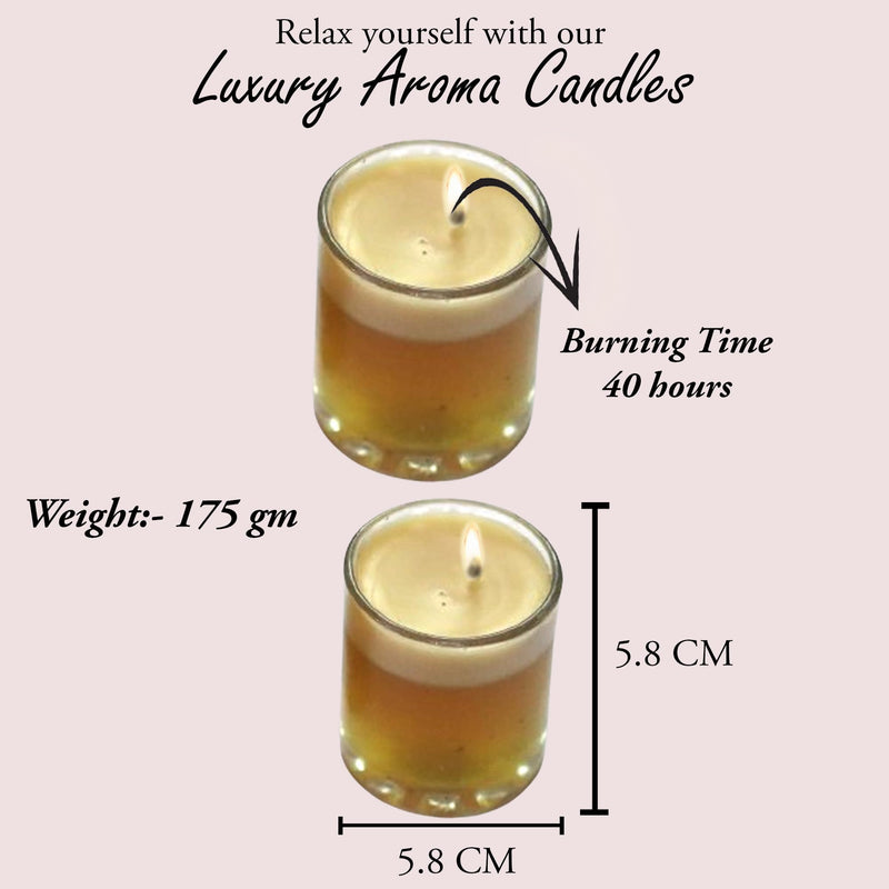 TAHA VENTURES Scented Golden Candles Best for Gifting |Unique Design with 20 Hours Burning time|100 Grams Each Set of 4 (5.8 W* 5.8H cm)