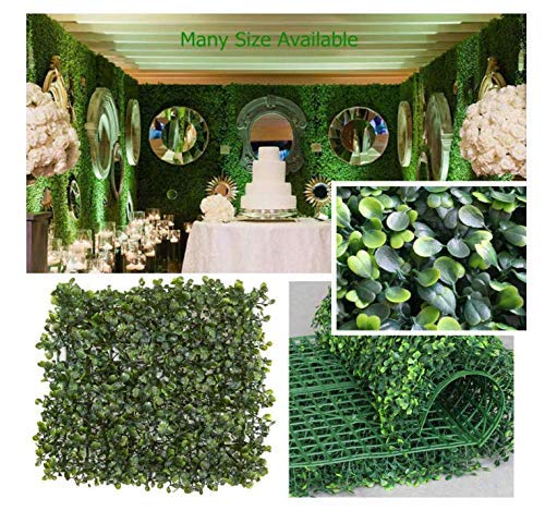 BASRAH NIWAR Festive Creations Artificial Grass Vertical Wall Small Leaves Tiles (Green , 40 X 60 Cm) - Set Of 10