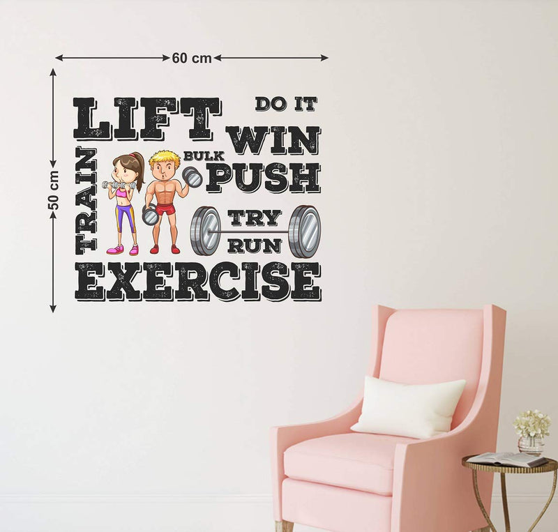 Tuffuk Gym Quotes Large Vinyl Wallstickers for Home Decorations(60 cm x 50 cm)5TZ199