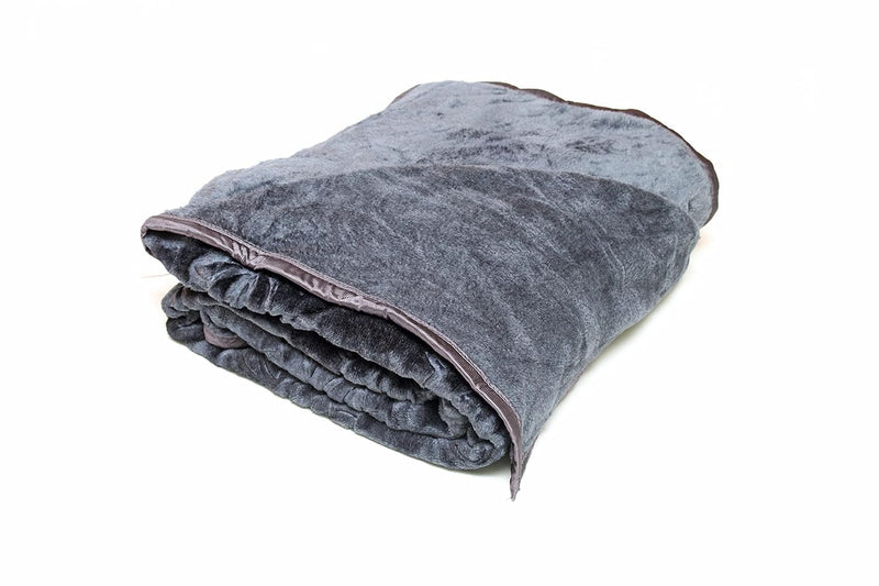 270 GSM Microfiber Soft Cozy Embossed Mink Blanket Double Bed and Single Bed, 7 x 5 Feet (Grey, Double Bed)