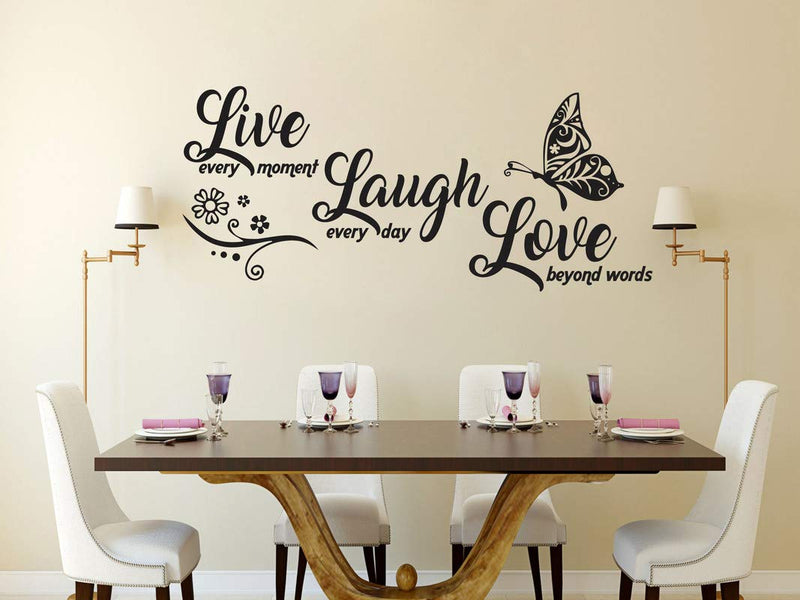 Divine Designs™ PVC Vinyl Self-Adhesive 'Live Laugh Love' Wall Sticker for Living Room, Bedroom, Office Wall Decoration (30 X 13 INCH) Pack 1