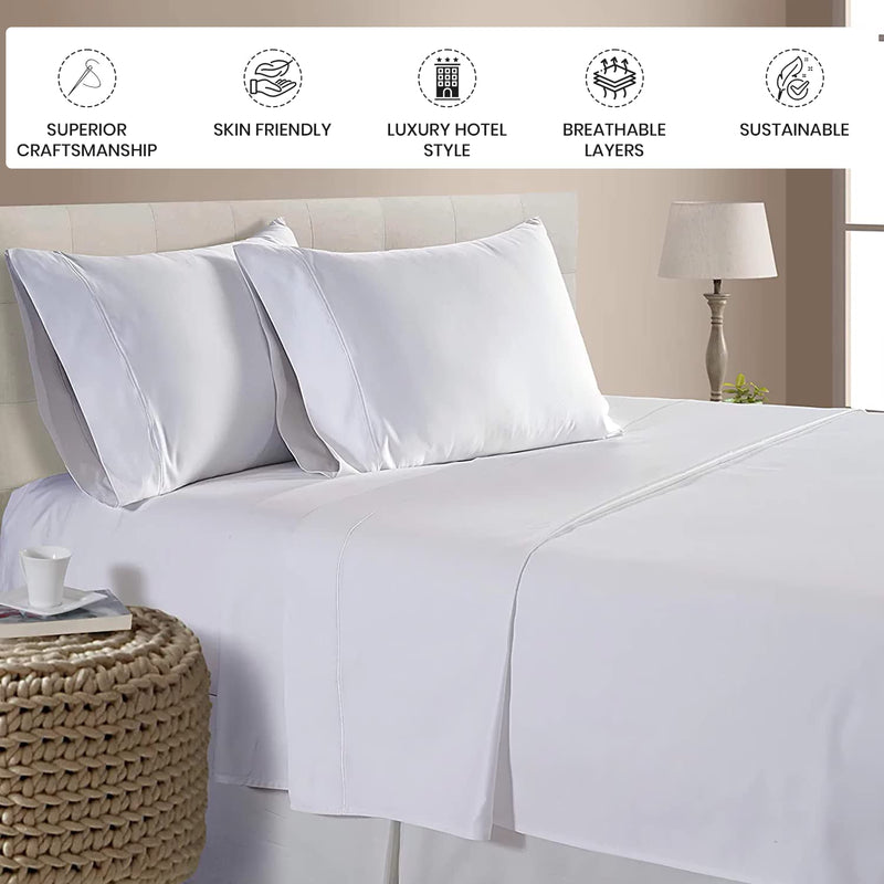 California King, White : Chateau Home Collection 800-Thread-Count Egyptian Cotton Deep Pocket Sateen Weave Calking Sheet Set, White