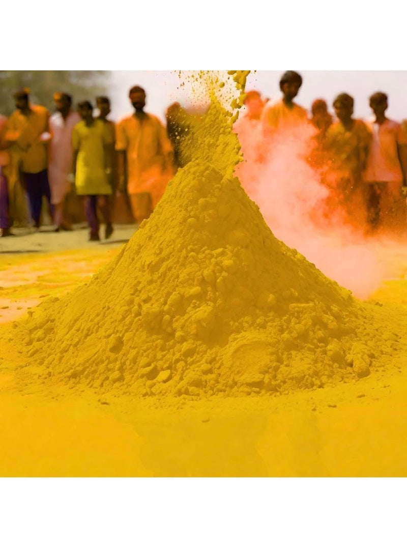 Holi Yellow Organic Gulal Colour | 100% Natural and Skin-Friendly Herbal Gulal | Handmade and Non-Toxic (Pack of 2-80gm) (Yellow)