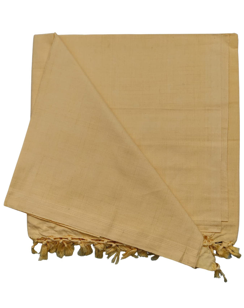 Arvore Bunkaar The Handloom Story 100% Desi Cotton 120 Count Soft Bhagalpuri Chadar/Summer Blanket/Khes/Top Sheet/AC Blanket in Queen Size- 255cm X 150cm (Dull Yellow)