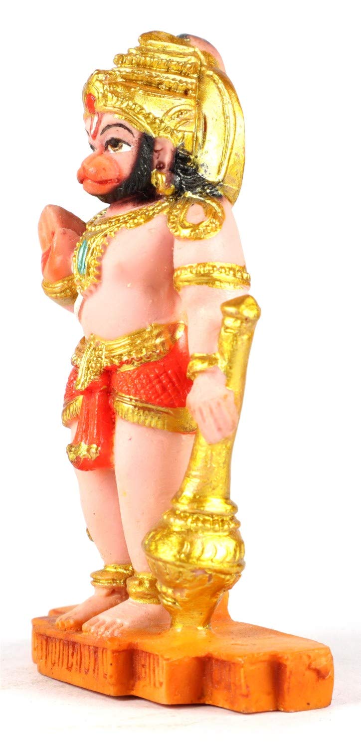 ASHIRWAD Polyresin Idol of Hanuman ji, Statue, Murti of Different Sizes for Home Temple (Hanuman ji-02)