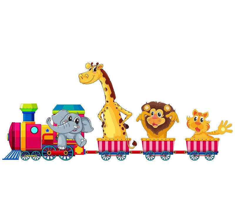 Tuffuk Jungle Train Large Vinyl Wallstickers for Home Decorations(80 cm x 40 cm)5TZ286