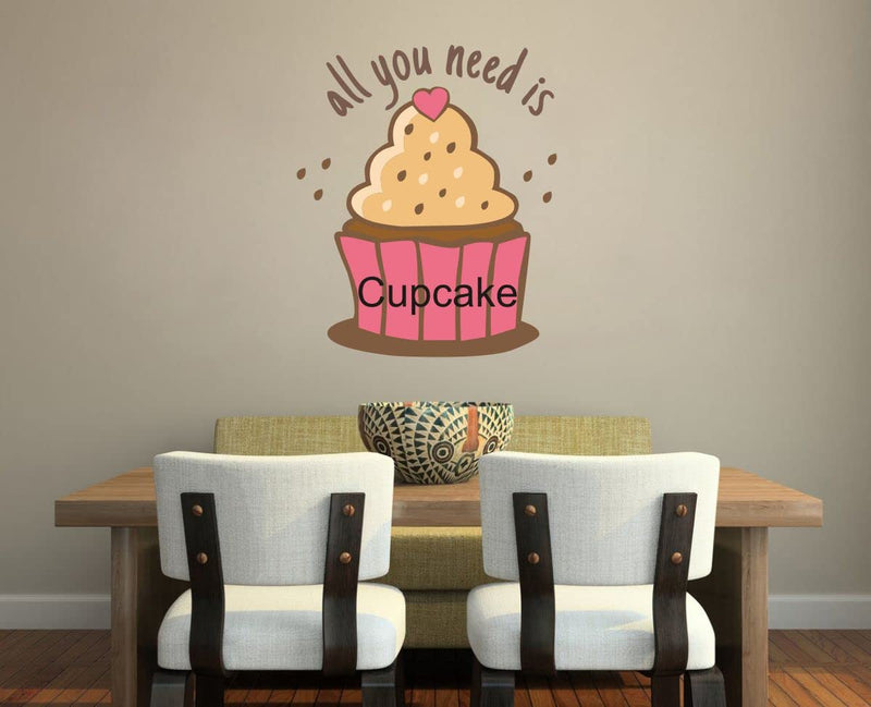 VCREATE DECOR Cupcake Wall Sticker & Dceal (PVC Vinyl,Size-58 CM X 41 CM)