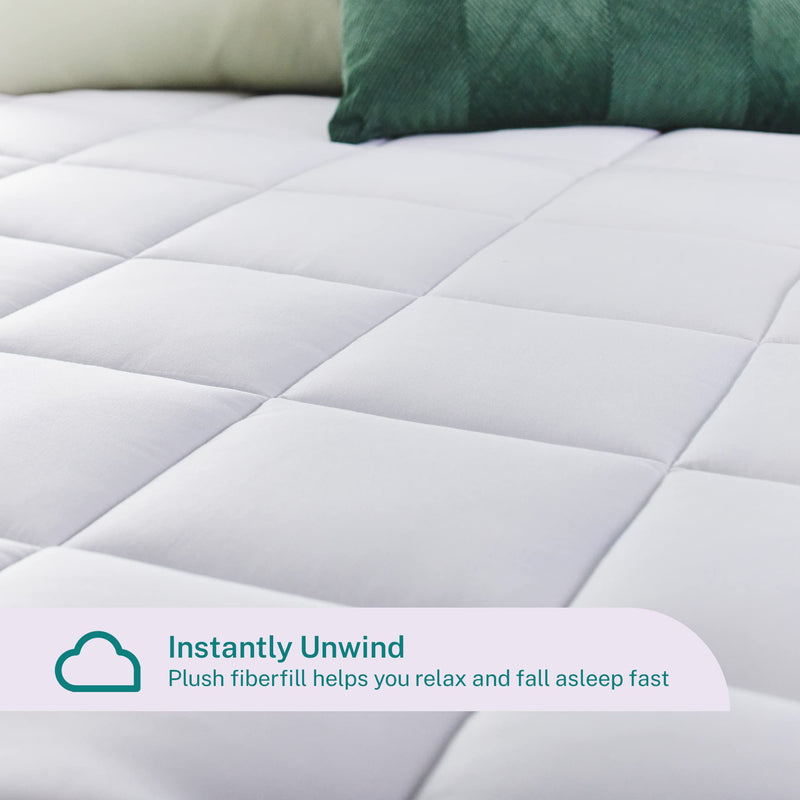 Sleep Innovations 4-inch Plush Support Mattress Topper - Gel Memory Foam + Fiberfill, Full