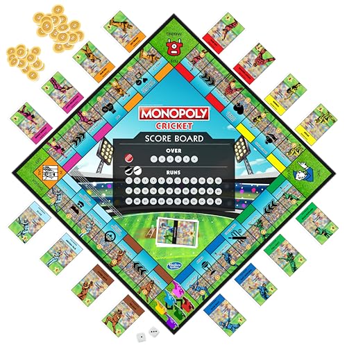 Monopoly Cricket Board Game | Cricket-Themed Monopoly Board Game for Families and Kids | for Ages 8+ | for 2 to 6 Players | Birthday Gift for Kids & Families