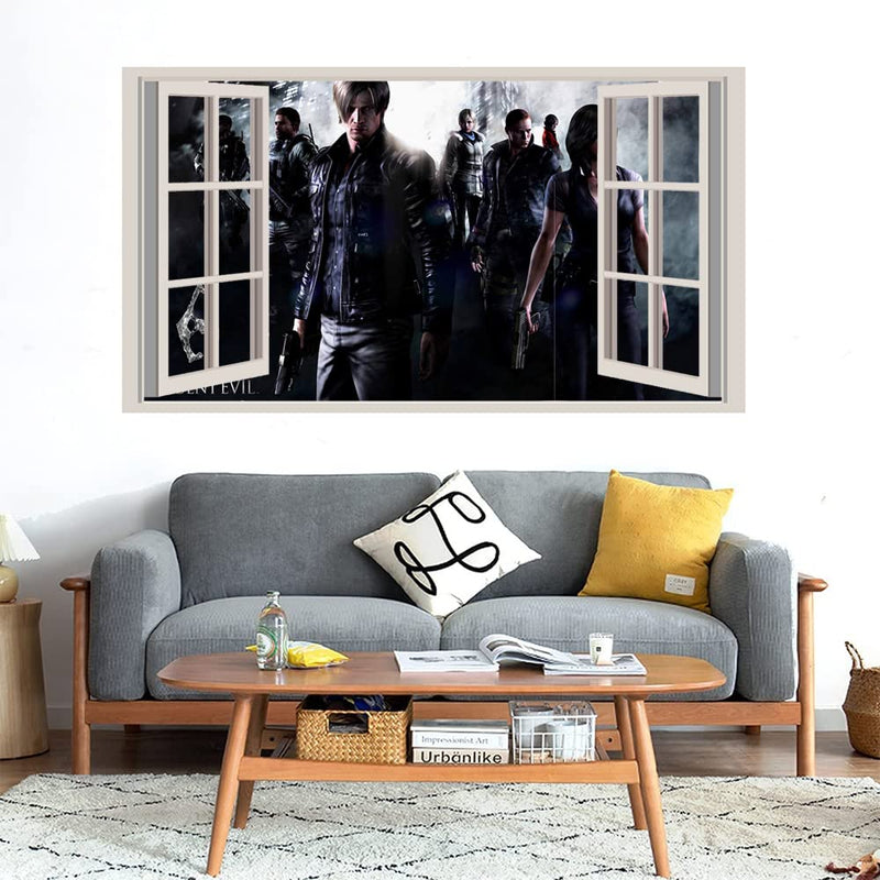 GADGETS WRAP Printed Wall Decal Sticker Fake Window Style Decal (90cm x 50cm) - Resident Evil