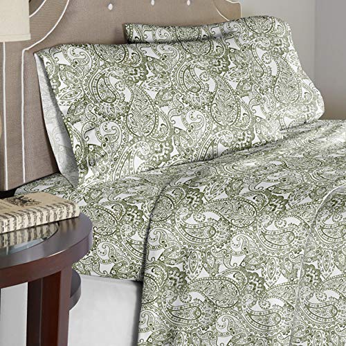 Boho Paisley Blue Combed Cotton Printed Sheet Set