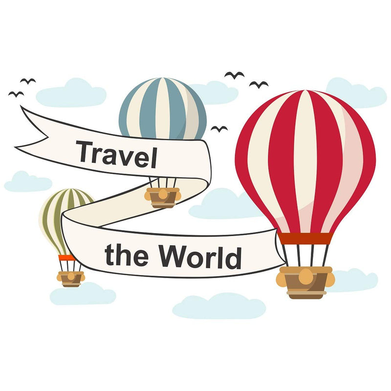 Tuffuk Travel The World Large Vinyl Wallstickers for Home Decorations(50 cm x 80 cm)5TZ404