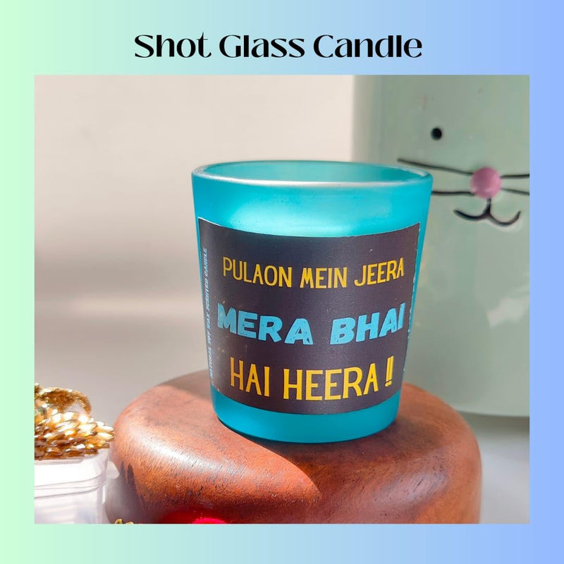 THE TINGE Mera Bhai Hai Heera Musk Scented Candle Rakhi Hamper with Rakhi and Roli Chawal HamperRakhi Roli Chawal Rakshabandhan Gift Hamper Box for Brother Sister