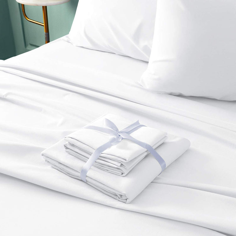 BYSURE Hotel Luxury Bed Sheets Set 6 Piece(Full, White) - Super Soft 1800 Thread Count 100% Microfiber Sheets with Deep Pockets, Wrinkle & Fade Resistant