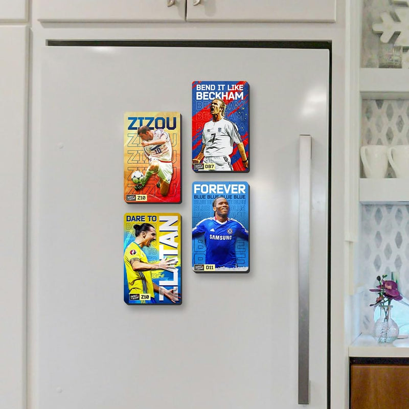 Zlatan Ibrahimovic & Jose Mourinho Football Design Fridge Magnets Set, 4mm Thick, Glossy Finish, Set of 2, Gift for Sports Fans (Combo of 4)