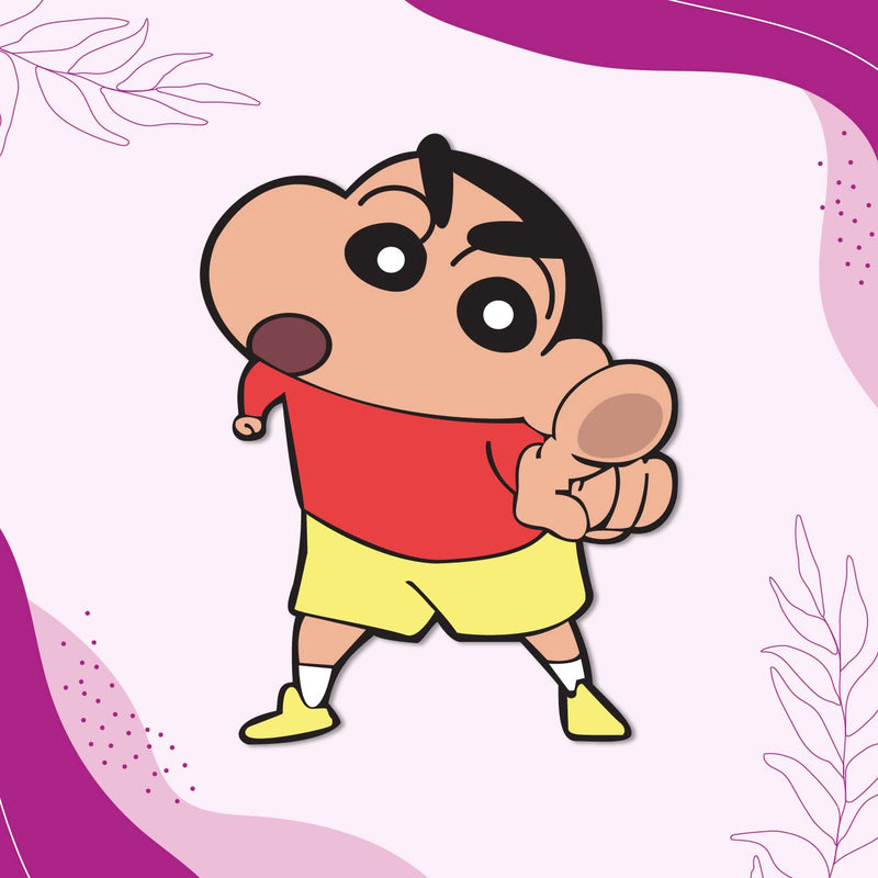 Bhai Please Shinchan Wooden Fridge Magnet | Fun Comic Character Gift and Decoration | Attractive Cartoon Theme Magnet for Indoor Decoration (Pack of 1)