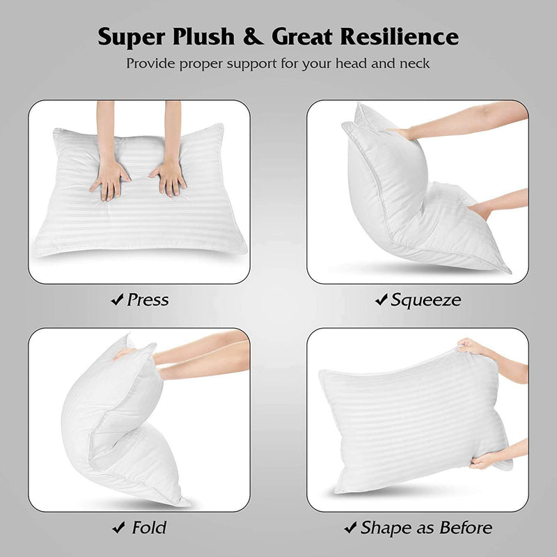 Wakewell Fiber Pillow For Sleeping, Soft Hollow Fibre Pillows For Bed, Set/Pack Of 2 Pillow, 61 X 41 Cm, White, 3 Months Warranty