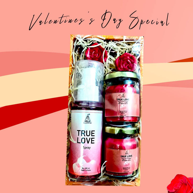 Anshil True Love Gift Hamper for Valentine’s Day Gift for Men & Women, 100 ml True Love Spray (1pc) and True Love Candle (2 pcs- Burning Capacity: 9-11 Hrs. Each) Combo Pack[GET FREE SURPRISE GIFT WITH EVERY ORDER]