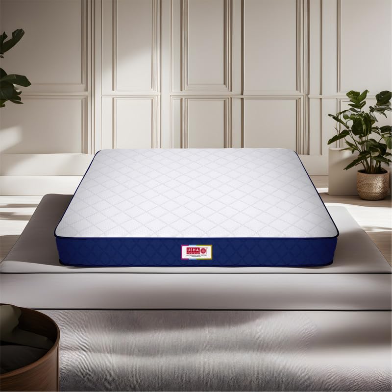 USHA SHRIRAM Back Master 4-Inch Bonded Foam Mattress | 5 Years Warranty| Extra Firm Single Size with NFF Technology Orthopedic Mattress with Complete Edge Support (72X48 Inch)