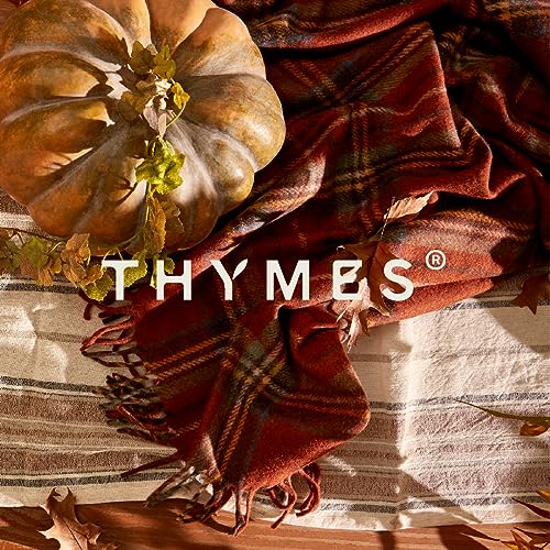 Thymes Pumpkin Laurel Statement Large Candle - Scented Candle with Notes of Nutmeg, Cinnamon, Clove, Pumpkin, and Orange Peel - Luxury Home Fragrance - Burnt Orange Pumpkin-Shaped Candle (15 oz)