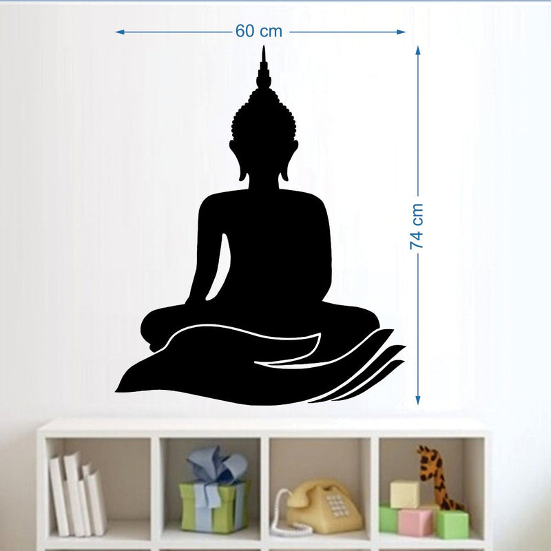 Palm Budhha Self Adhesive VinylWaterproof Decorative Wall Stickers for Hall, Bedroom, Kitchen and Furniture