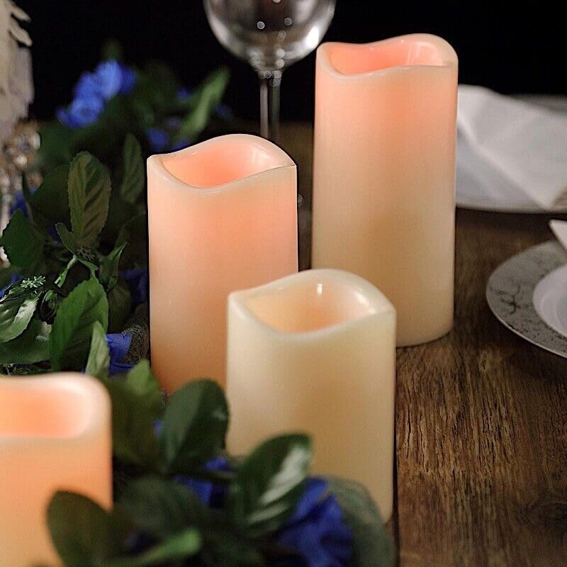 Weddings Parties and Gift 5 pcs 4" 5" 6" Tall L*D Pillar Candles Remote Control Centerpieces vngift9070