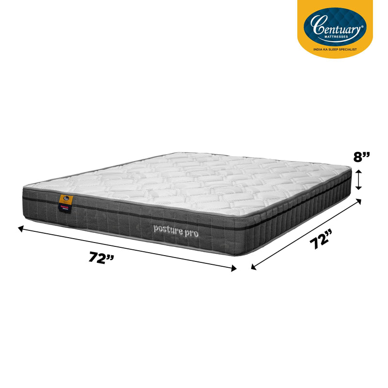 Centuary Mattresses Posture Pro 8-Inch King Size Orthopedic Spine Support Copper Gel Memory Foam Mattress (72x72x8)