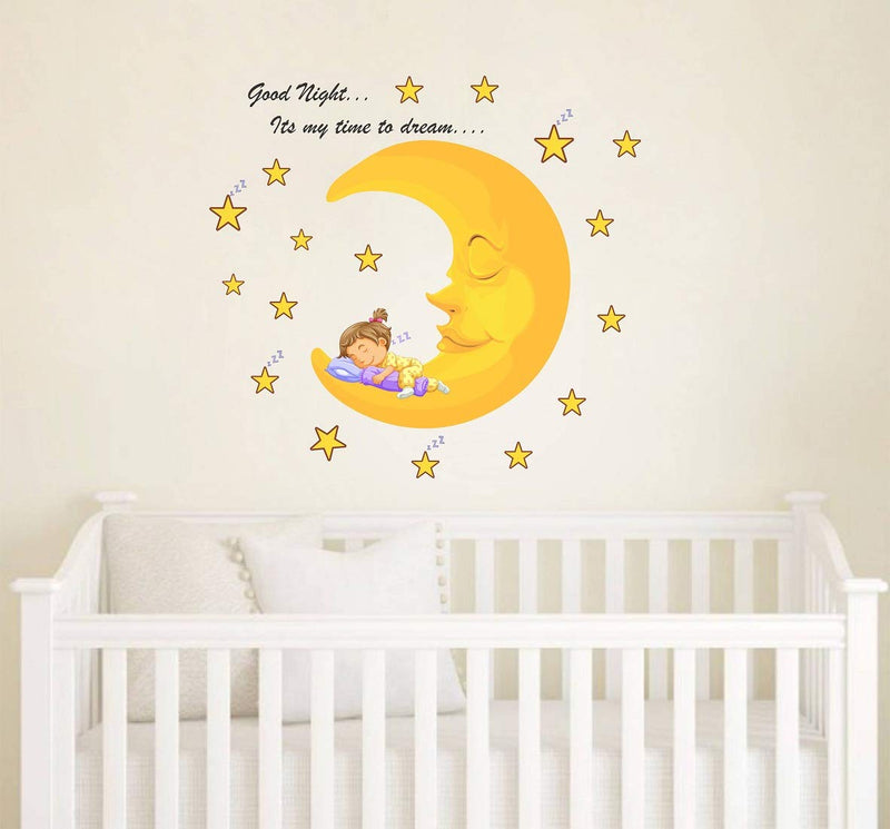 Tuffuk Good Night Large Vinyl Wallstickers for Home Decorations(80 cm x 70 cm)5TZ195