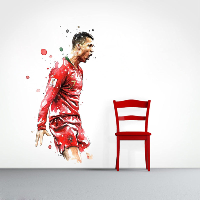 Sticker Yard Ronaldo Vinyl Wall Sticker for Living Room/Bedroom/Office and All Decorative Wall Stickers Size 35X63CM