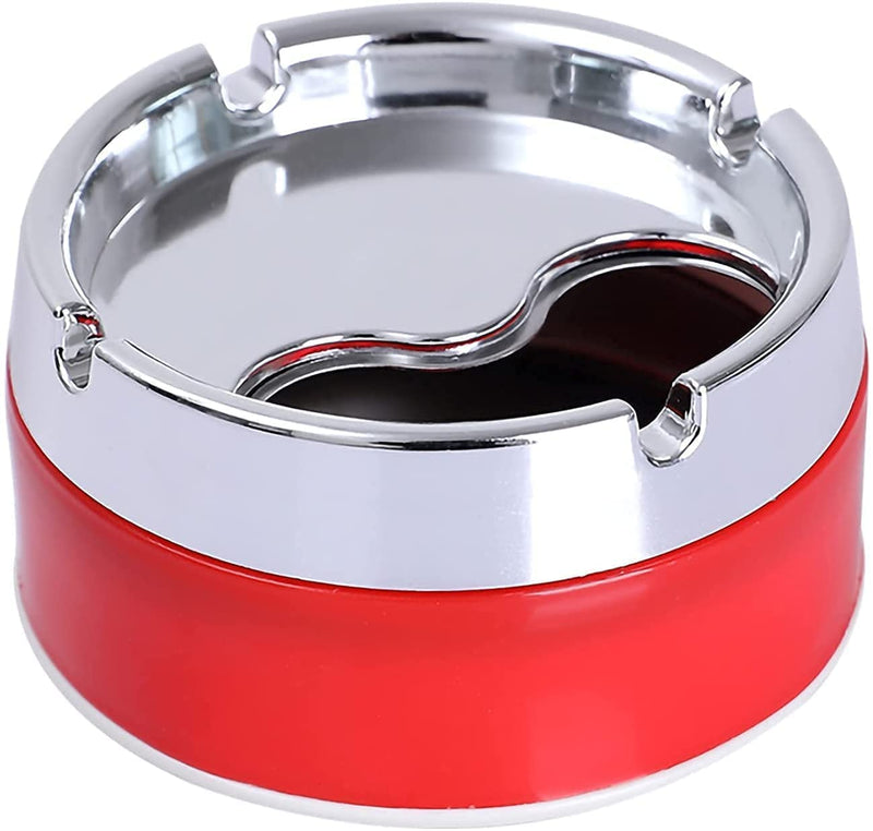 Ashtray - Plastic chrome Finish Stainless Steel Cigarette Ashtray Smoking for Home, Office and Car