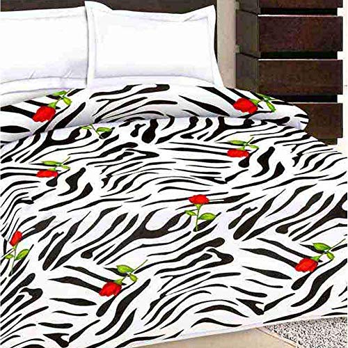 SINWAR HOME DECOR Microfibre Reversible Double Bed Comforter Dohar AC Blanket/Dohar (White & Black, Double)