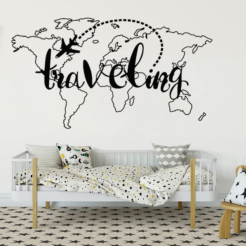 GADGETS WRAP Vinyl Decal Sticker Traveling Map (Item Finish Size : 101cm x 57cm)