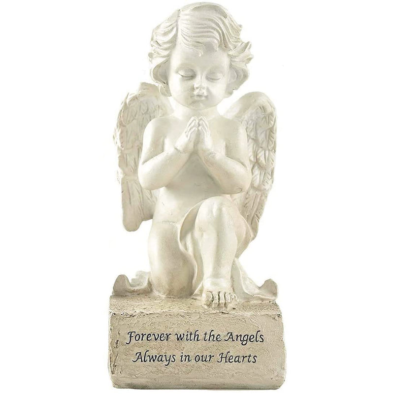 Artisan Flair 6.5 Inch Praying Angel Figurines,Resin White Cherubs Statues,Home Garden Memorial Angel Sculpture