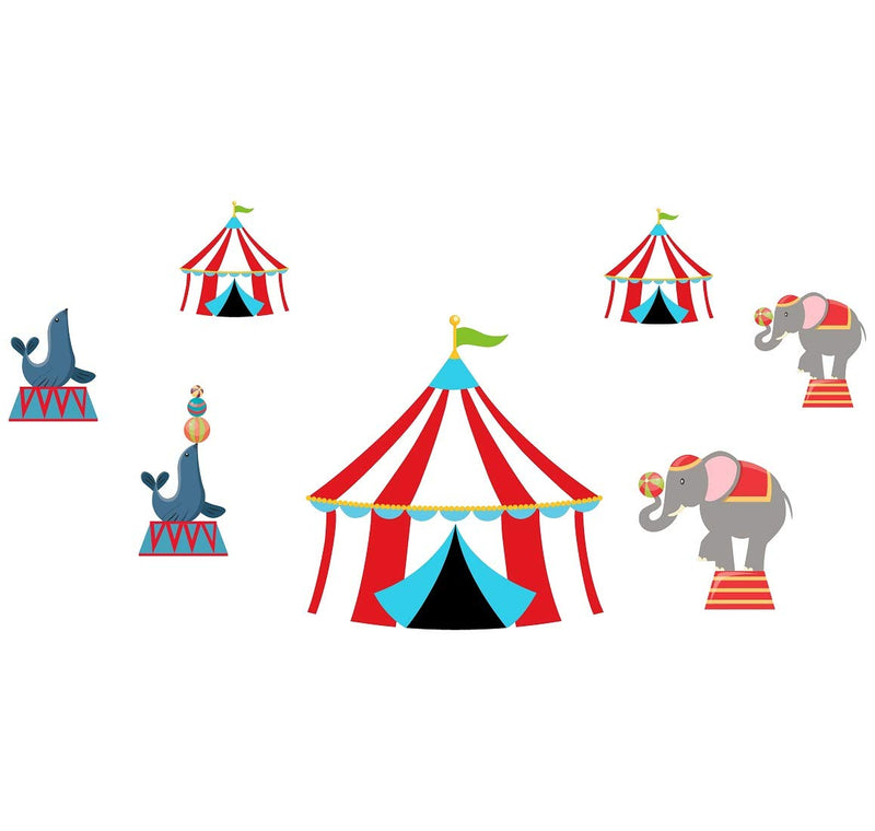 Tuffuk Circus Large Vinyl Wallstickers for Home Decorations(100 cm x 50 cm)4TZ239