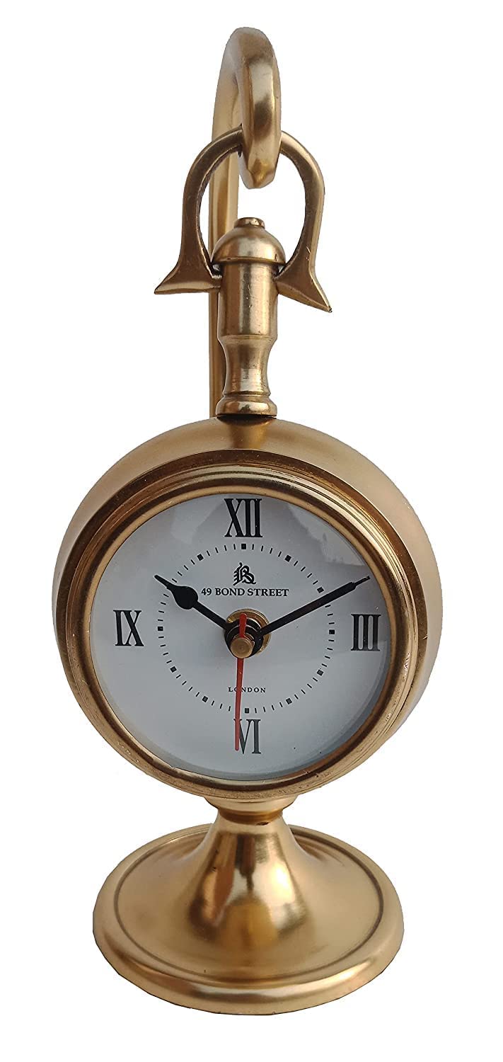 APAX Nautical Hanging Table Top Clock Bond Street Home Office Decor Antique Gift Item (Aluminum, 10 Inch)