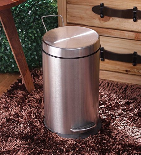 King International Stainless Steel Plain Pedal Dustbin with Plastic for Kitchen, Bucket 11L, (10"X15"), dustbin for kitchen, dustbin for kitchen 10 ltr with lid, dustbin with lid, dustbin for bedroom,dustbin for hotel room and bathroom