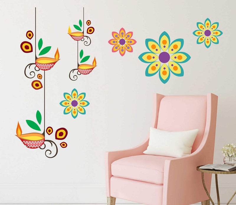 Tuffuk Deepam Large Vinyl Wallstickers for Home Decorations (100 cm x 60 cm)5TZ309