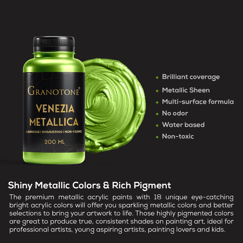 GRANOTONE Acrylic Venezia Metallic Colour 200 ML (24 CARAT GOLD)