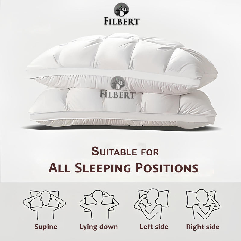 Filbert Super Soft Premium Box Buffle Pinch Pleate Adjustable Hight Pillows 18x28 Inch Standard Size Luxurious Down Alternative Sleeping Pillow | White - Set of - 4