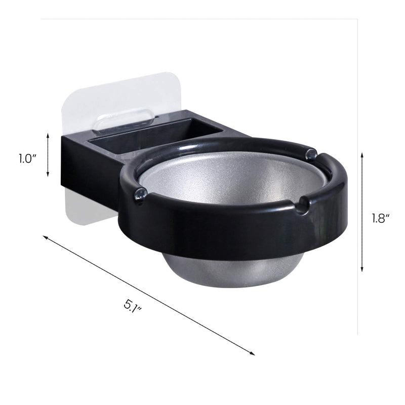 Mockery Wall Mounted Ashtray Nail Free Removable Stainless Steel Ashtray Smoking Accessories for Weed for Bathroom Toilet Hallway Kitchen Office (Black)