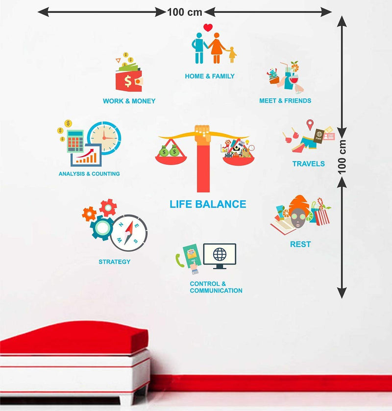 Tuffuk Life Balance Large Vinyl Wallstickers for Home Decorations(100 cm x 100 cm)5TZ285