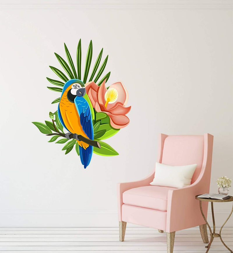 Tuffuk Colourful Parrot Large Vinyl Wallstickers for Home Decorations(40 cm x 50 cm)4TZ160