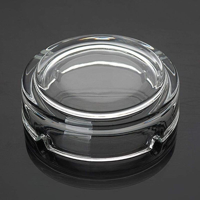ITUSHA Ashtray Glass Round | Tabletop Ash Tray Indoor Outdoor Home Decor Set Of (Set Of 1 | Hard Glass | Bpa Free)