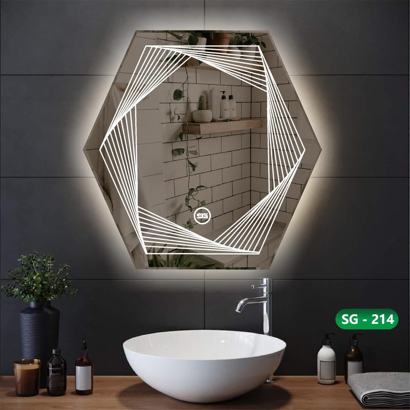 Spark Glass LED Sensor Mirror - White, Warm White, Mix Light - 24x24 Inch