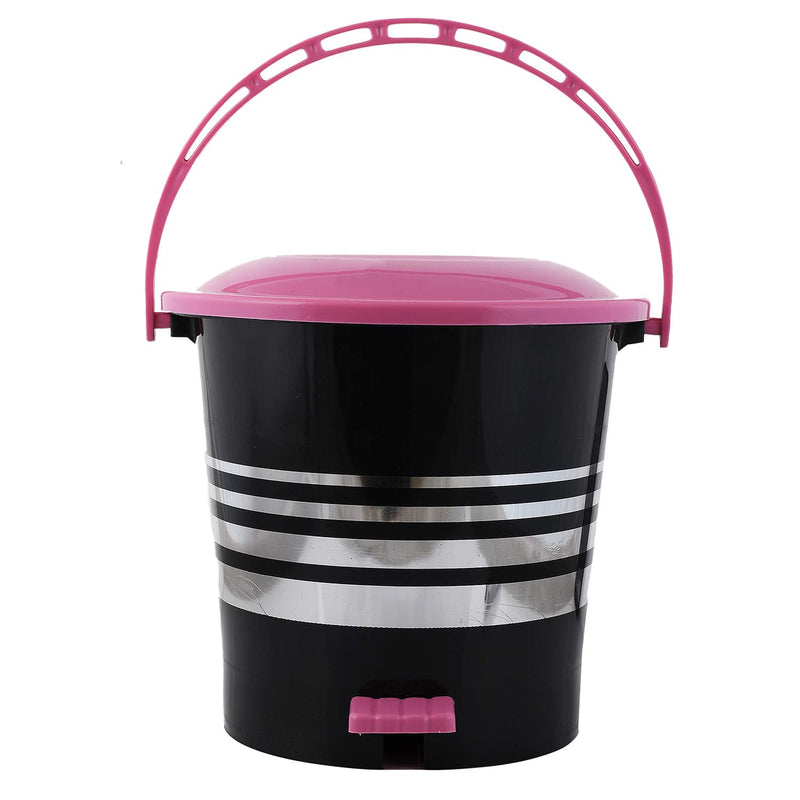 Kuber Industries 2 Pieces Plastic Dustbin Garbage Bin with Handle,5 Liters (Pink & Green) -CTKTC37995